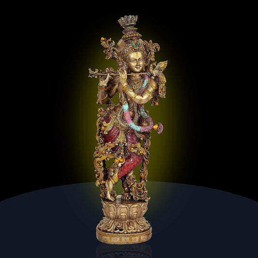 Resin Krishna Playing Flute Showpiece (Height 14 inch)