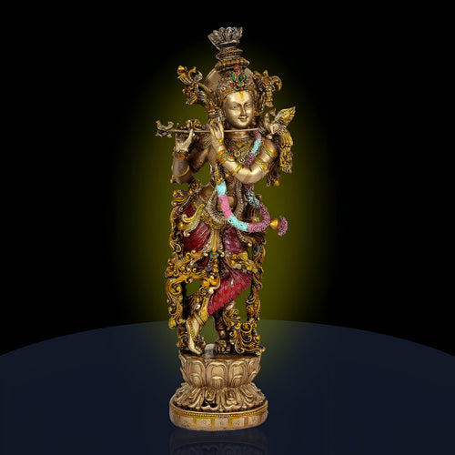 Resin Krishna Playing Flute Showpiece (Height 14 inch)