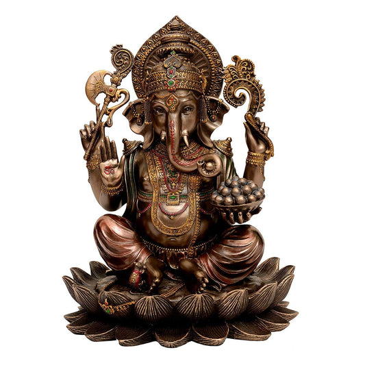 Bonded Bronze Ganesha Statue (Height : 12 inches)