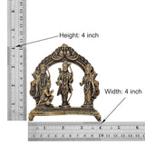 Ram Darbar bronze-finish statue, 4 inch height, arched base with three figures