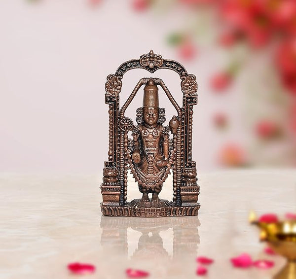 Copper Tirupati Bala ji Statue for Home, Mandir Pooja Decor Idol Color-Copper (Height: 3 Inch)