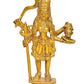 Goddess Kali Maa Golden Brass Statue (Height: 7.7 Inches)