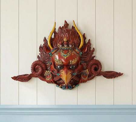 Resin Garuda Face - Wall Hanging Mask Statue (Height : 8.5 Inch)