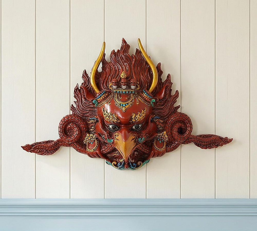 Resin Garuda Face - Wall Hanging Mask Statue (Height : 8.5 Inch)