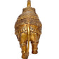 Brass Elephant Figurine - Decorative Statue for Home Decor, Feng Shui, and Good Luck (Height 16 Inch)