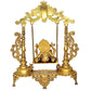 Brass Ganesha on a Swing with Kirtimuka On Top Holding Brass Chain Height 20 Inches (Gold)