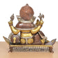 Brass Handcrafted Ganesha Seated on Chowki Idol (Height 16 Inch)