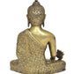 Brass Dhyan Mudra Buddha Statue - Handcrafted Spiritual Decor for Home Decor and Office Decor - Meditating Buddha Idol (Height 11 Inch)