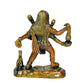 Brass Idol Bhairav Murti Maha Kala Bhairava with Dog Figurine Sculpture Bhairo Baba Avatar of Lord Shiva Showpiece Temple Home Multicolour Height 7 Inches