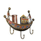 Iron Boat Multicolour Iron Key Holder and Pen Stand Wall Hanging for Home Decor (Height 9 Inch)