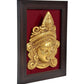 Brass Maa Durga Face Mask with Fram Idol Wall Hanging Good Luck for Temple Home Door Mandir and Office (Height 9.5 Inch)