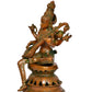 Brass Maa Saraswati Statue - Handcrafted Hindu Goddess Saraswati Idol for Home Decor and Pooja (Height 12Inch)