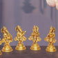 Brass Musical Ganesha Idol |Set of Six| for Home Decor and Pooja Mandir Temple (Height 6 Inch)