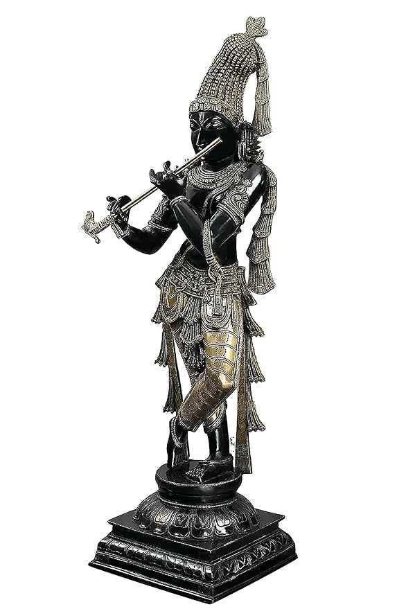 Brass Large Black Krishna Murti Idol Statue, Height : 36 inches