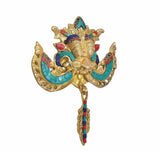Brass Kirtimukha Wall Hanging for Home Door Décor – Auspicious Vastu & Protection Symbol  (Height: 10 Inches)