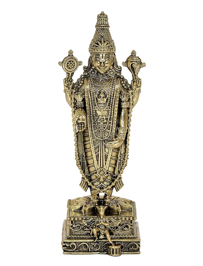 Fine Brass Lord Tirupati Bala Ji Idol Statue Home Temple Office Figurine Showpiece Height 6 Inch Craft Detail