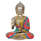 Brass Buddha Statue - Handcrafted Spiritual Decor for Home and Office Decor - Meditating Buddha Idol (Height 12 Inch)