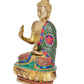 Brass Buddha Statue - Handcrafted Spiritual Decor for Home and Office - Meditating Buddha Idol (Height 10 Inch)