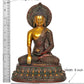 Brass Dhyan Mudra Buddha Statue Handcrafted Spiritual Decor for Home and Office Decor Meditating Buddha Idol (Height 11 Inch)