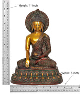 Buddha statue with measurements: 11 inch height, 8 inch width