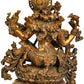 Brass Four Armed Saraswati Playing Veena, Height: 15.7 Inch