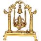 Brass Lord Ganesha On Swing Decorative Showpiece Idol (Brass, Height 9 Inch)