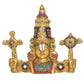 Brass Lord Tirupati Bala Ji Idol Wall Hanging Statue for Home Temple Office Decor Figurine Showpiece Multicolour (Height 9 Inch)