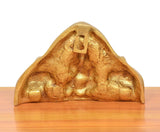 Brass Gaja Ganesha idol, back side, golden finish