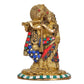 Brass Radha Krishna Idol Statue for Home Decor and Pooja Mandir Office Decor (Height 8 Inch)