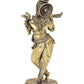 Fine Brass Lord Krishna Idol Figurine Sculpture Playing Flute Statue Decorative Showpiece, (Height 9.5 Inch)