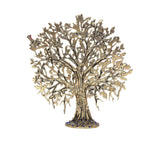 Gold-toned Kalpavriksha tree tabletop decor, engraved branch details on reverse
