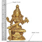 Brass Maa Saraswati Statue - Handcrafted Hindu Goddess Saraswati Idol for Home Decor and Pooja (Height 8 Inch)