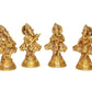 Brass Musical Ganesha Idol |Set of Six| for Home Decor and Pooja Mandir Temple (Height 6 Inch)