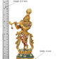 Metal Lord Krishna Sculpture (Height 8.5 Inch)