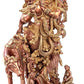 Brass Large Size Murli Krishna with a Cow on a Carved Pedestal Height 28 Inch (Gold and Copper colour)