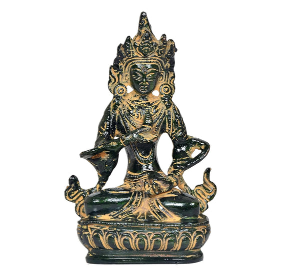 Brass Tara Devi Statue Handcrafted Hindu Goddess Idol for Home Decor and Pooja Mandir (Height 5.5 Inch) Study Setting