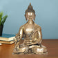 Brass Dhyan Mudra Buddha Statue - Handcrafted Spiritual Decor for Home and Office Decor - Meditating Buddha Idol (Height 15 Inch)