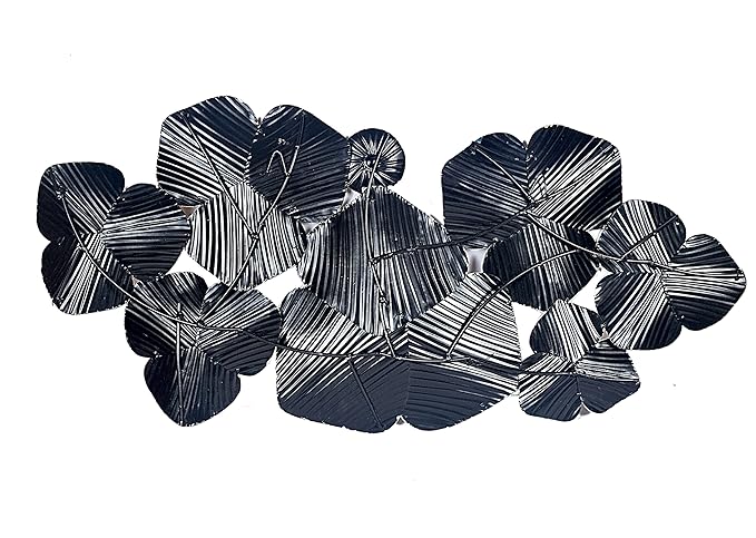 Iron Floral Zara Wall Mounted Hanging Art Decor (Height: 20 inches)