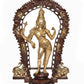 Brass Shiva and Parvati Ardhanrishvara Murti Religious Statue for Home Temple Decor (Height : 18 inch)