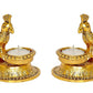 Metal Parrot Lamp Pair Statue (Set of 2) Diya Animal & Bird Diya Figure Home Decor Height- 4 Inches