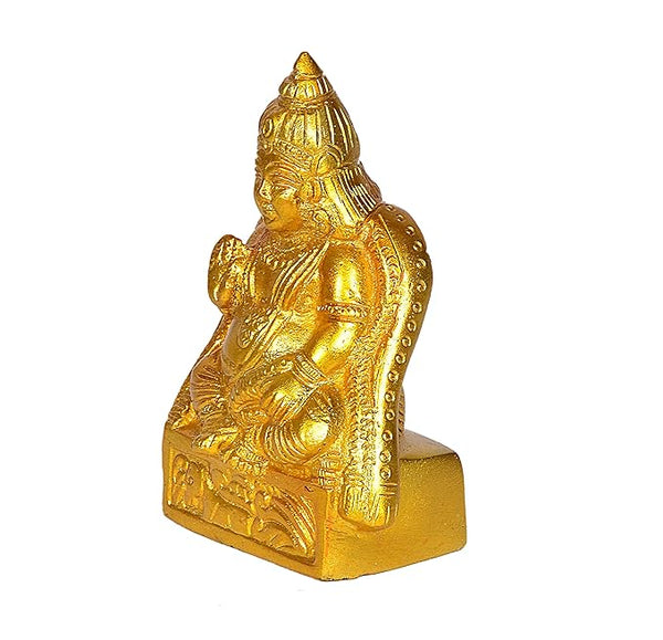 Brass Kuber Idol Statue Showpiece for Home Office Golden Height 4.5 Inches Study Setting