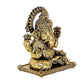 Fine Brass Ganesha Brass Statue Idol for Home Decor Office Mandir | Height : 4 inch