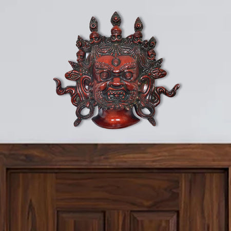 Brass Nazar Battu Mahakala Wall Hanging (Height : 7.5 inch) Multicolour 2