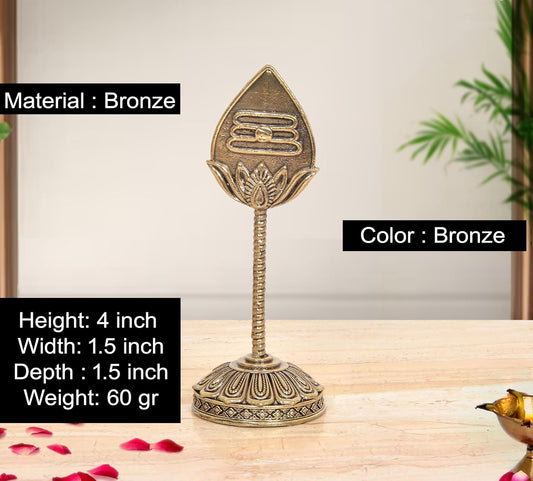 Bronze Lord Karttikeya Murugan Vel with Base Idol (Height 4 Inch)