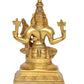 Brass Lakshmi Narasimha Statue for Home Decor Temple Office Mandir, (Height: 9 Inch)