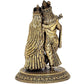 Fine Brass Radha Krishna Idol Standing Pose Brass Idol Multicolor Statue, Height :5 Inch