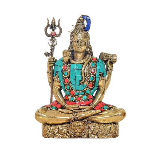 Fine Brass Lord Shiva Shiv Murti Sculpture,for Home Decor, Mandir, Ofice (Height : 5 Inch)