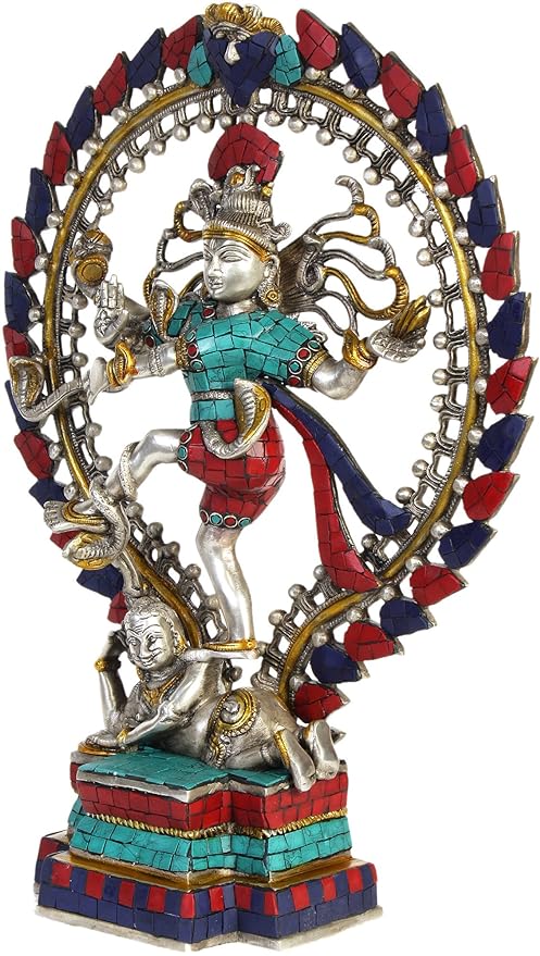 Brass Natraj Natraja Idol Statue, Height : 17 inch Craft Detail