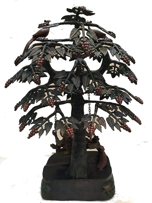Brass Krishna Radha on Swing under tree (Height: 28.5) Entryway Setting