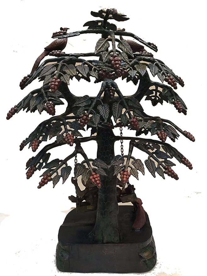 Brass Krishna Radha on Swing under tree (Height: 28.5) Craft Detail